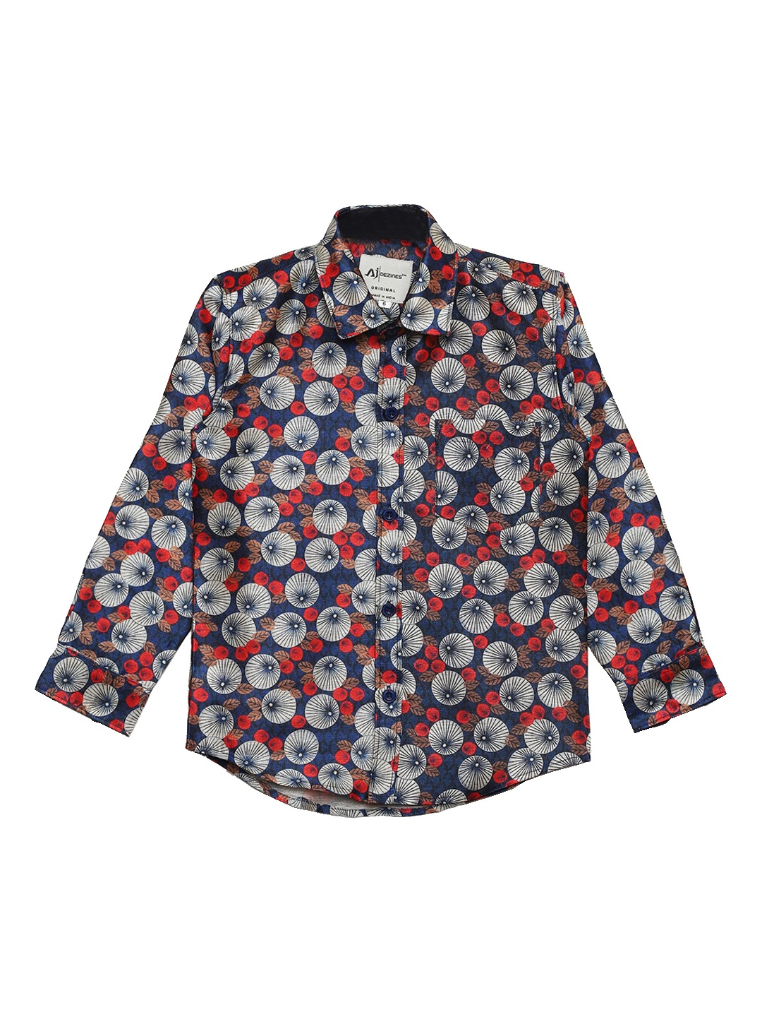 

Aj DEZInES Boys Multicoloured Regular Fit Printed Casual Shirt, Multi