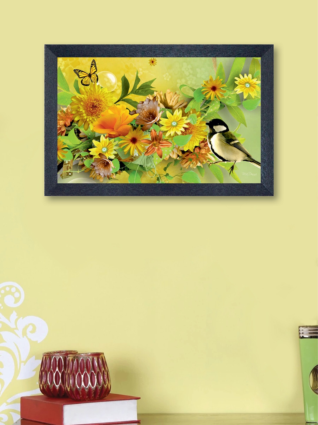 

nest ART Multicoloured Flowers Synthetic Wood Wall Art, Multi