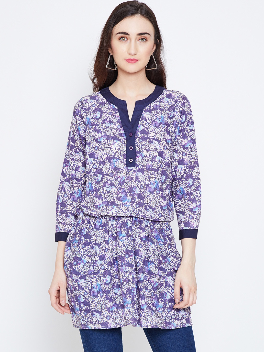 

Oxolloxo Women Multicoloured Printed Tunic, Multi