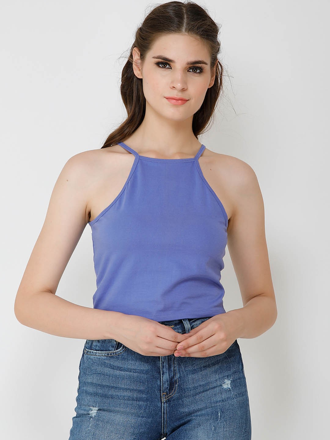 

Cation Women Purple Solid Top