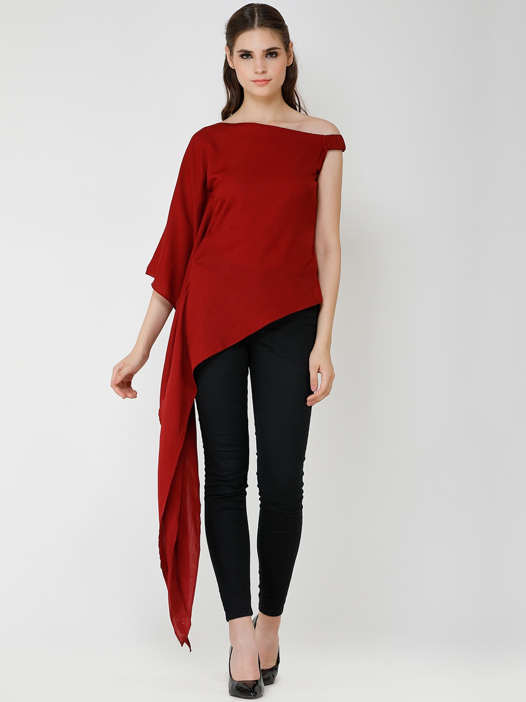 

Cation Women Maroon Solid Top