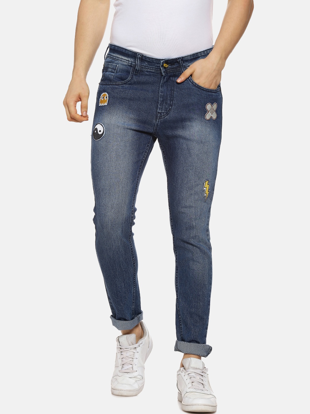 

Campus Sutra Men Blue Slim Fit Mid-Rise Clean Look Stretchable Jeans