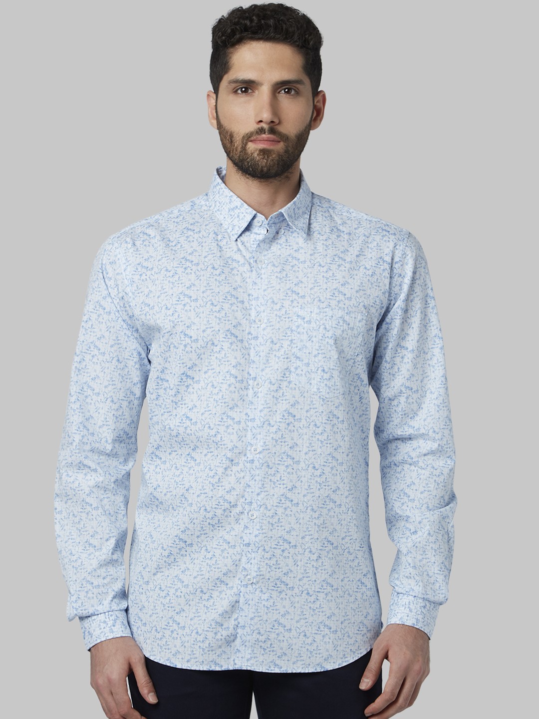 

Park Avenue Men Blue Slim Fit Printed Casual Shirt