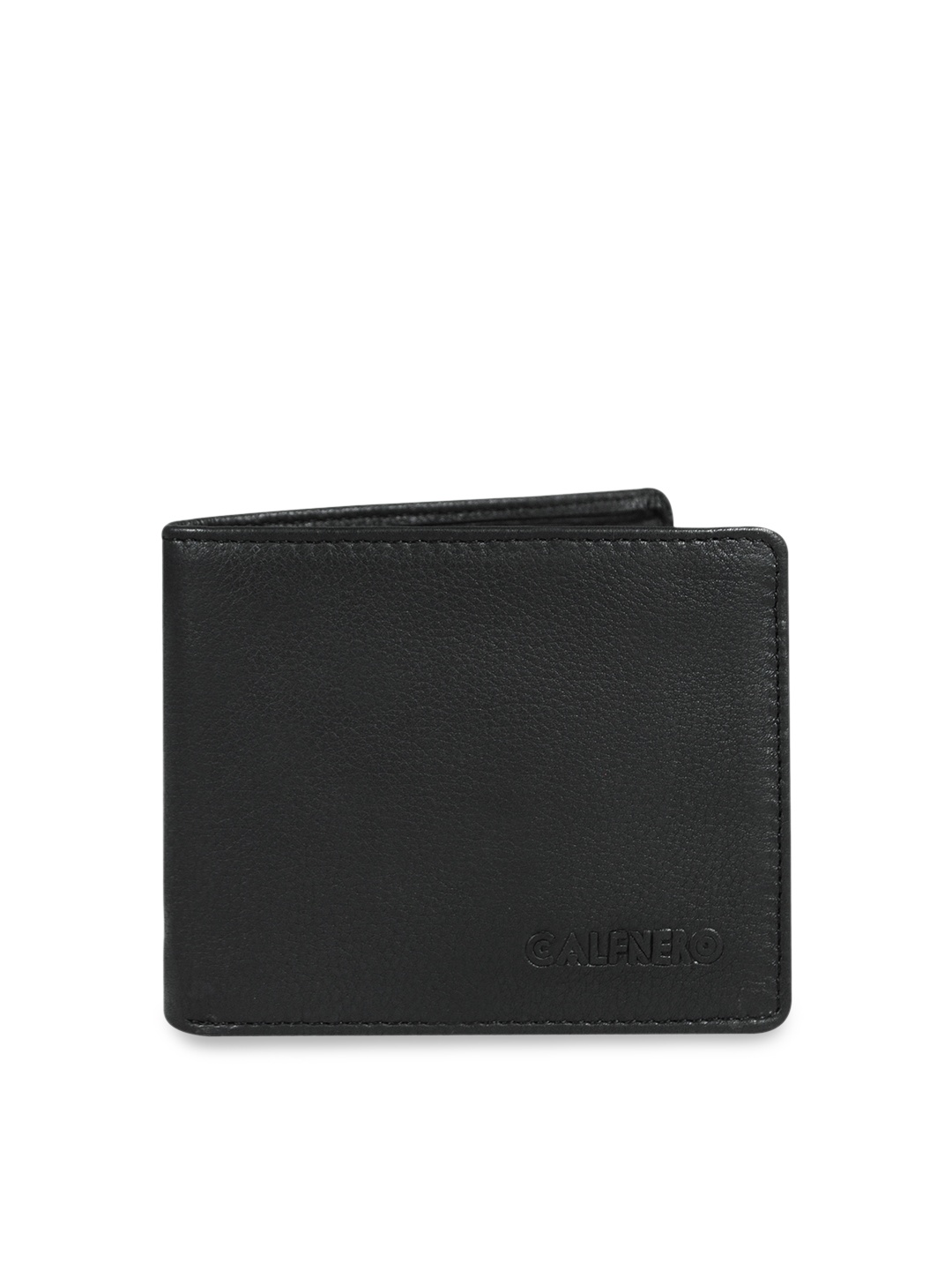 

CALFNERO Men Black Solid Genuine Leather Two Fold Wallet