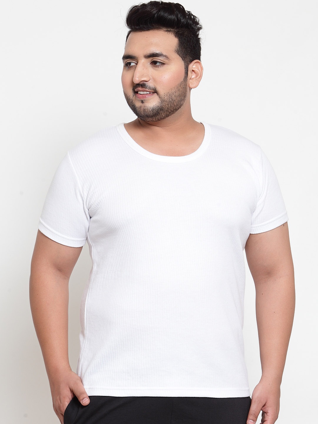 

plusS Men White Innerwear Vest MVST4595