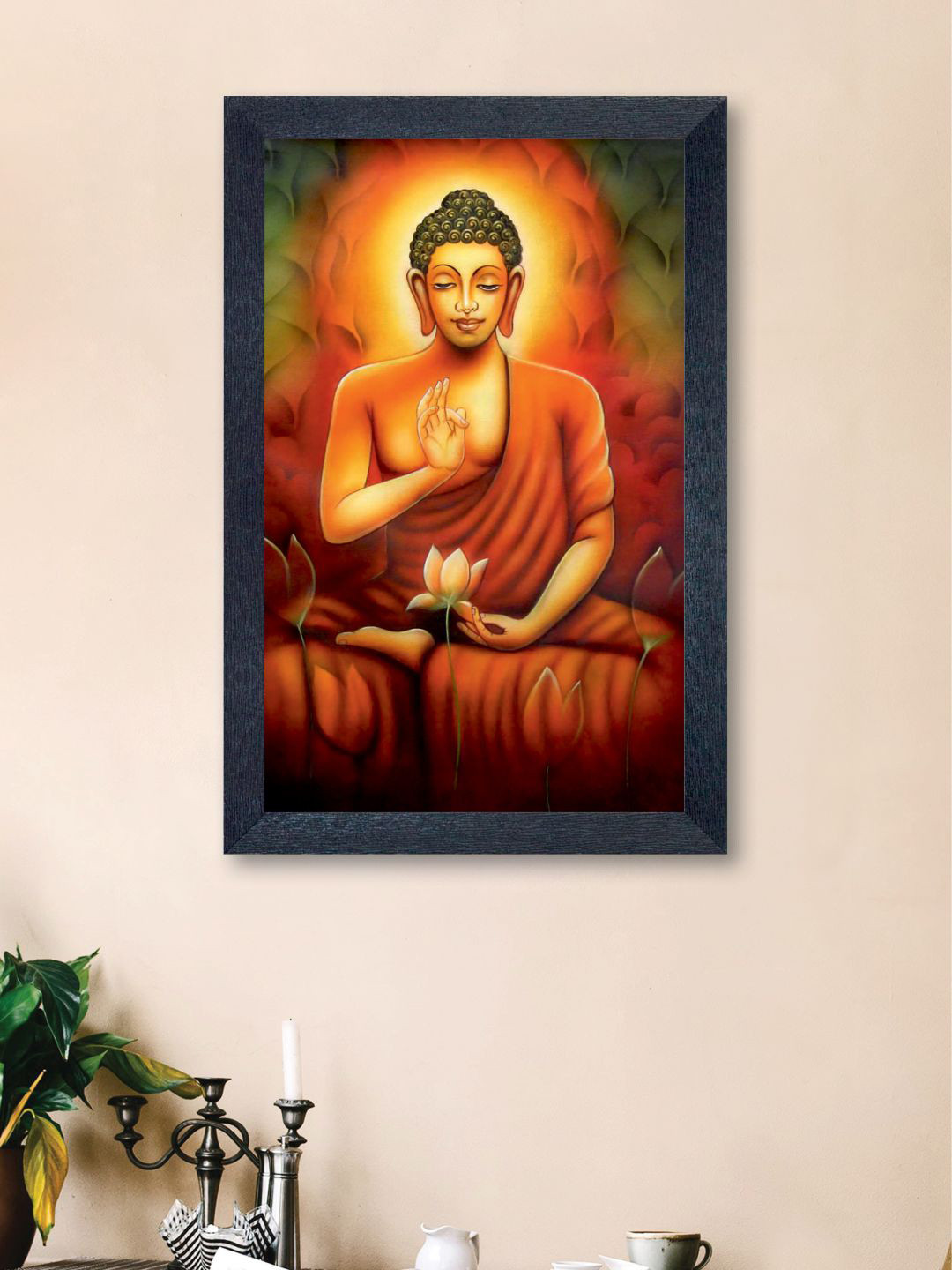 

nest ART Multicoloured Lord Buddha Synthetic Wood Wall Art, Multi