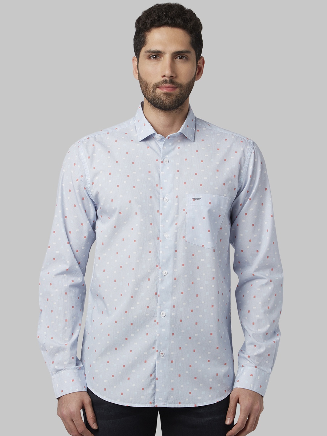 

Park Avenue Men Blue Slim Fit Striped Casual Shirt