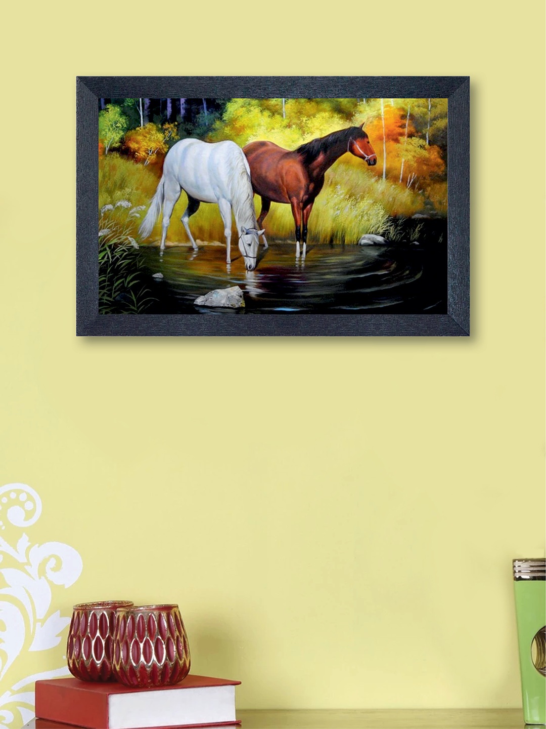 

nest ART Multicoloured Horses Synthetic Wood Wall Art, Multi