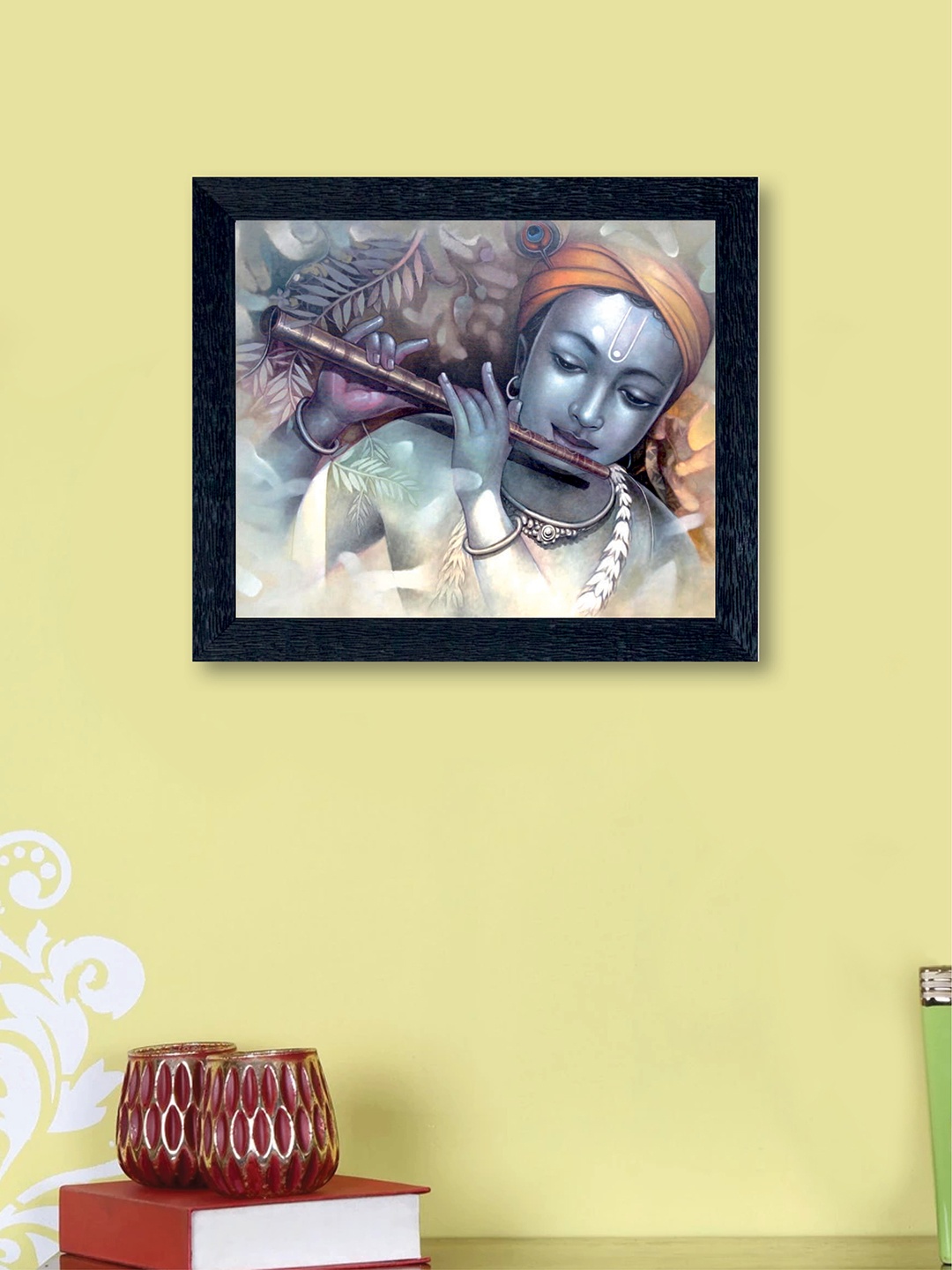 

nest ART Multicoloured Lord Krishna Synthetic Wood Wall Art, Multi
