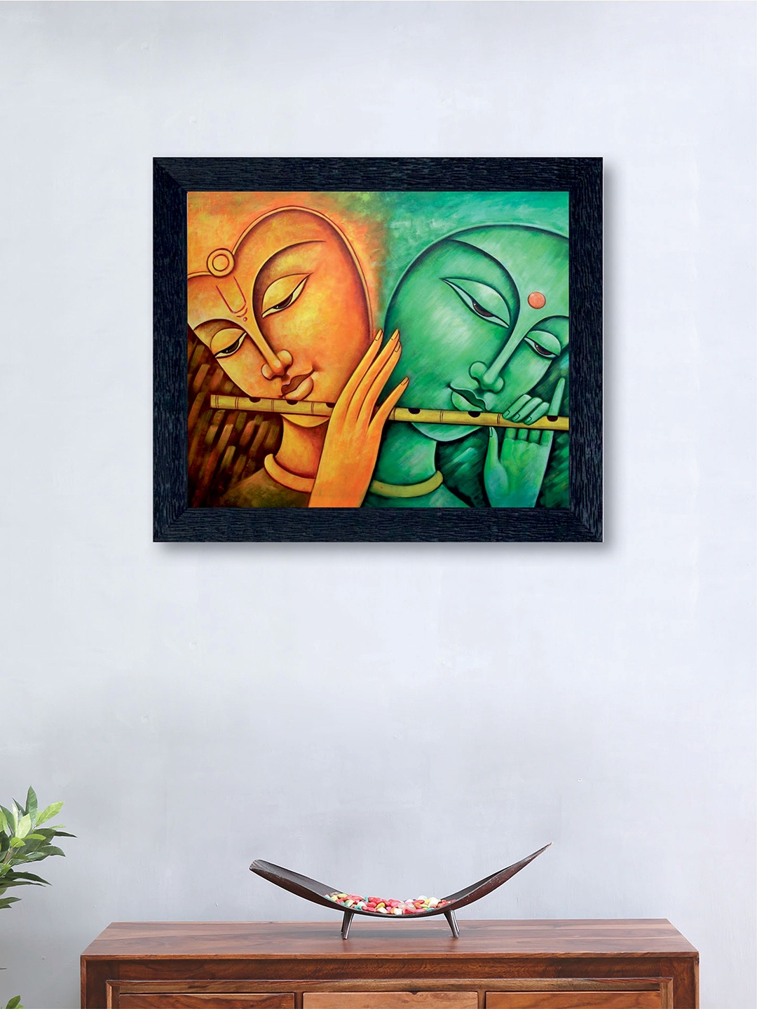 

nest ART Multicoloured Radha Krishna Synthetic Wood Wall Art, Multi