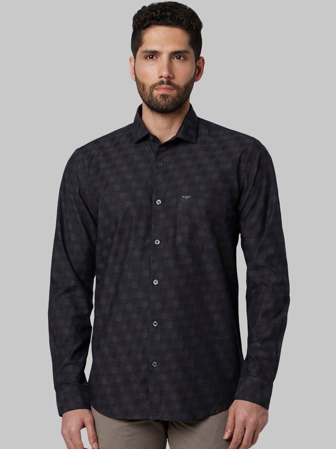 

Park Avenue Men Black Slim Fit Printed Casual Shirt