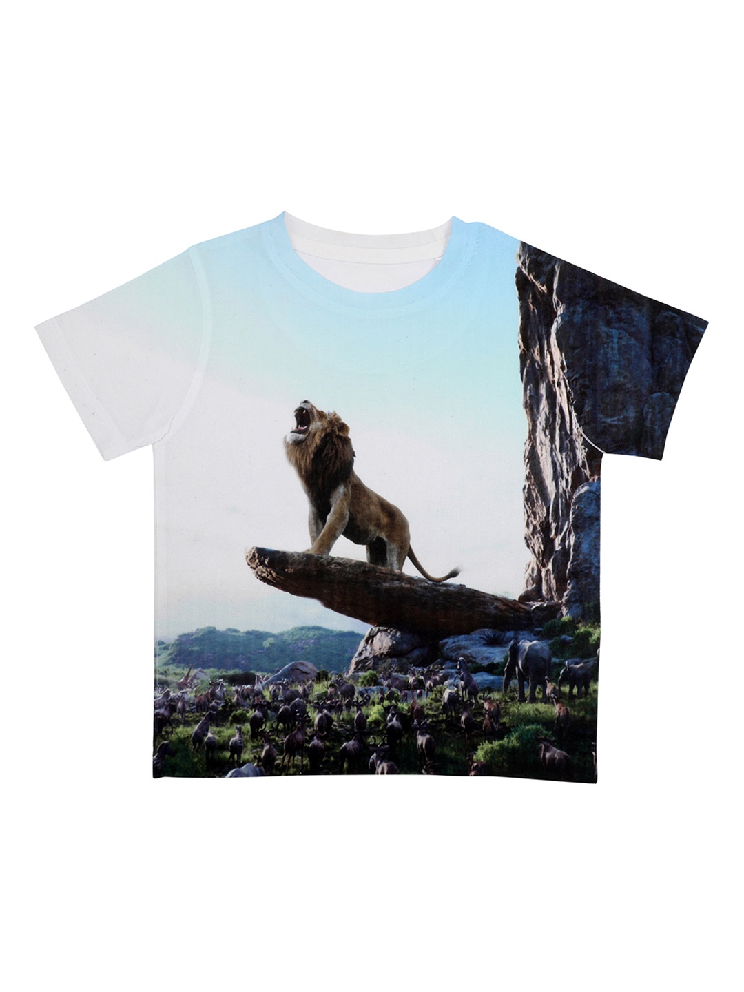 Disney by Wear Your Mind Boys White Printed Round Neck T-shirt