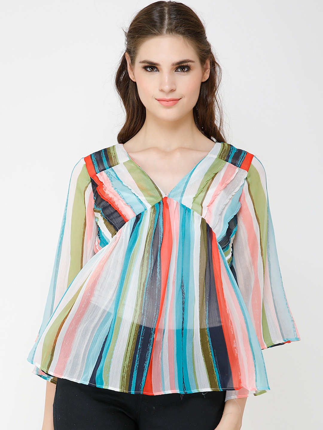 

Cation Women Multicoloured Candy Stripe Top, Multi