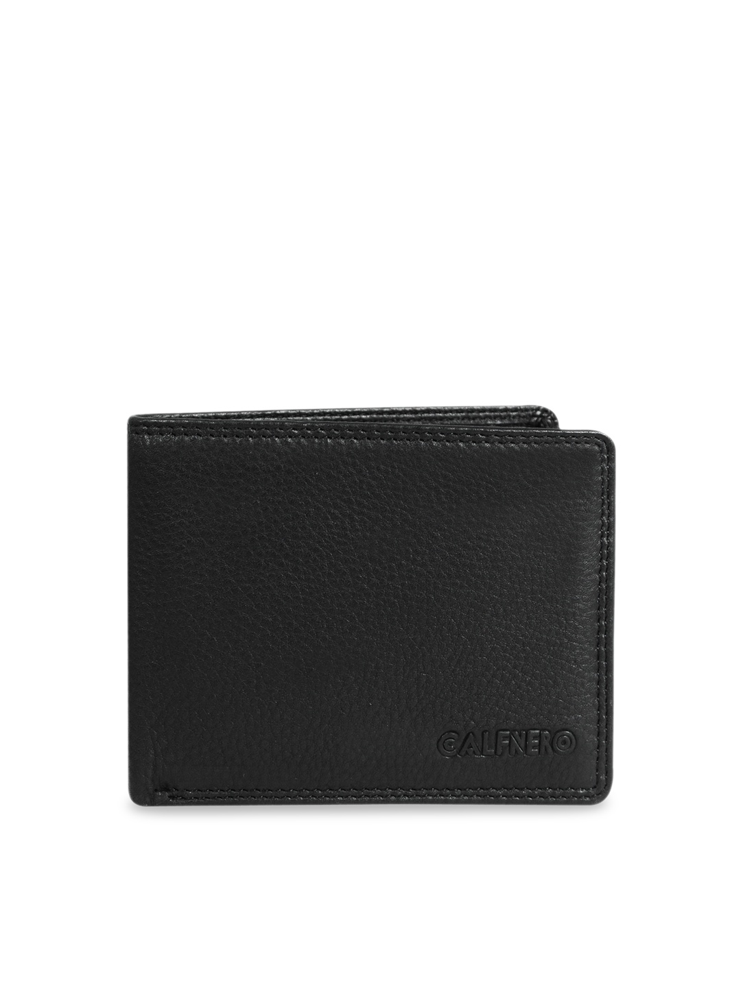 

CALFNERO Men Black Solid Genuine Leather Two Fold Wallet
