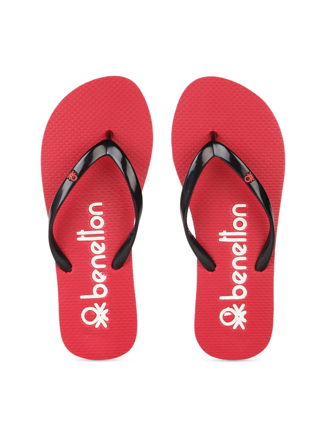 

United Colors of Benetton Women Red Printed Thong Flip-Flops