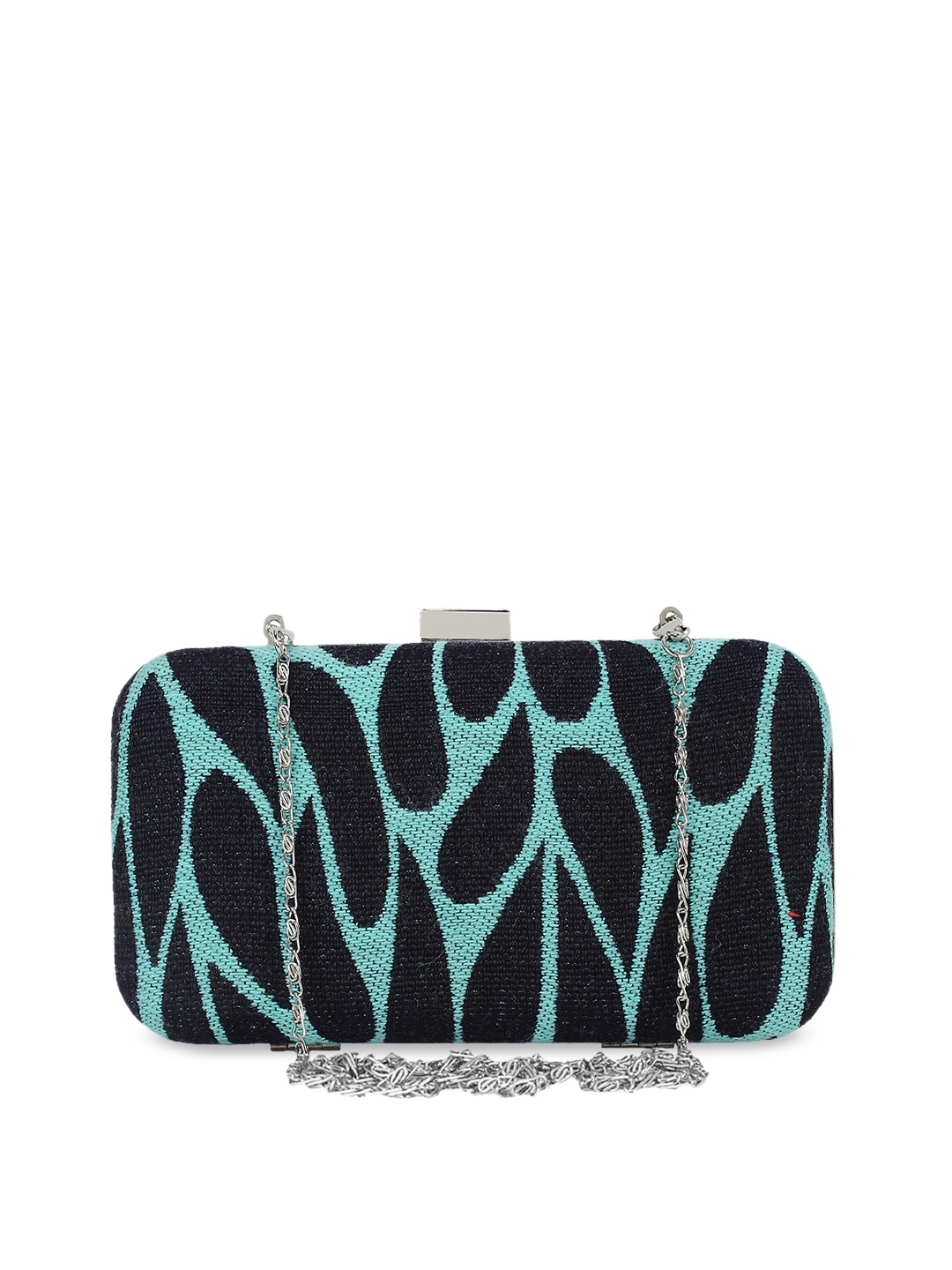 

Anekaant Blue & Black Textured Clutch