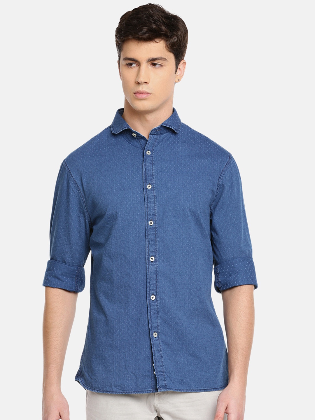 

Celio Men Blue Slim Fit Printed Casual Shirt