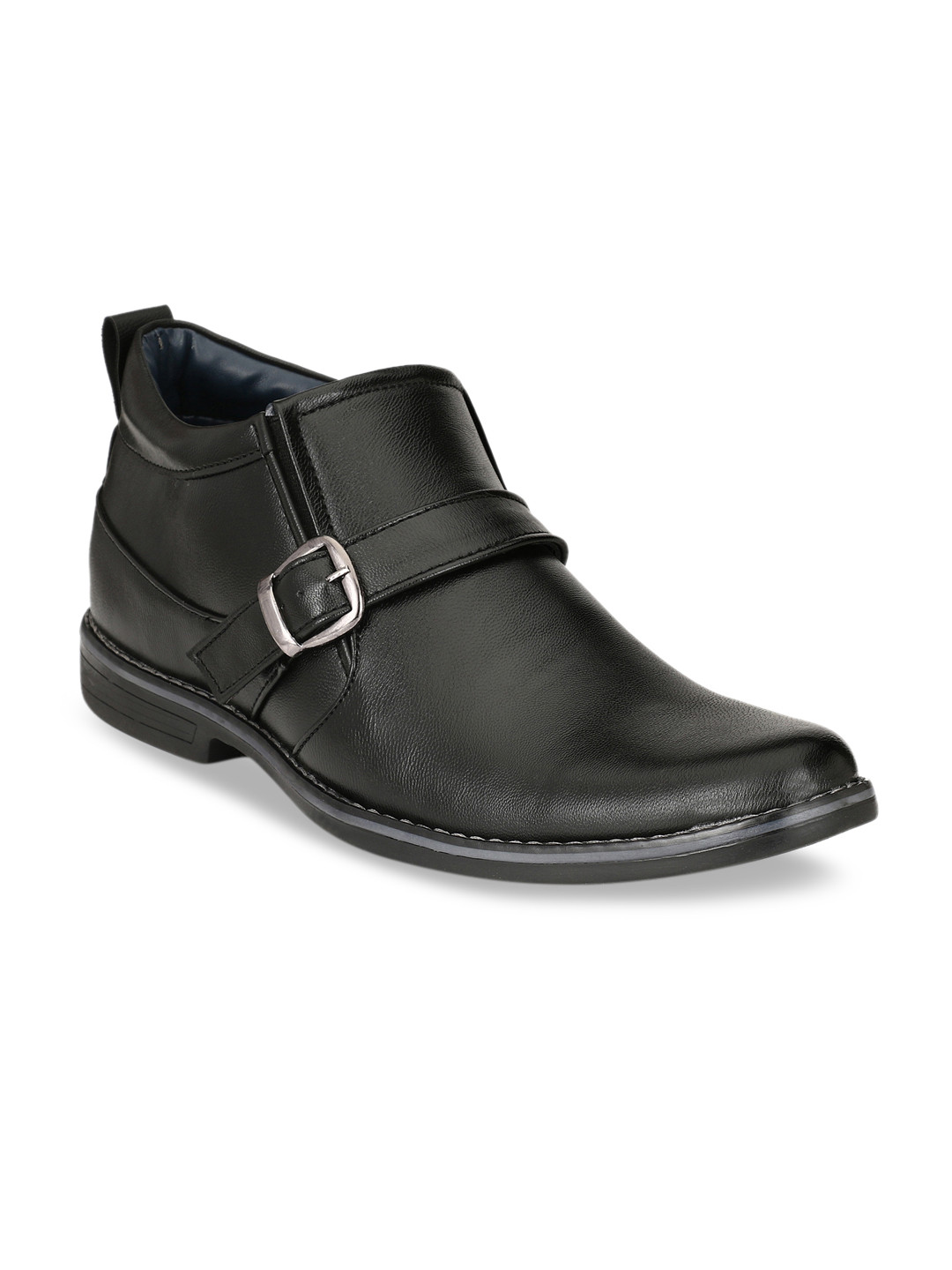 

Azzaro Black Men Black Solid Formal Monks