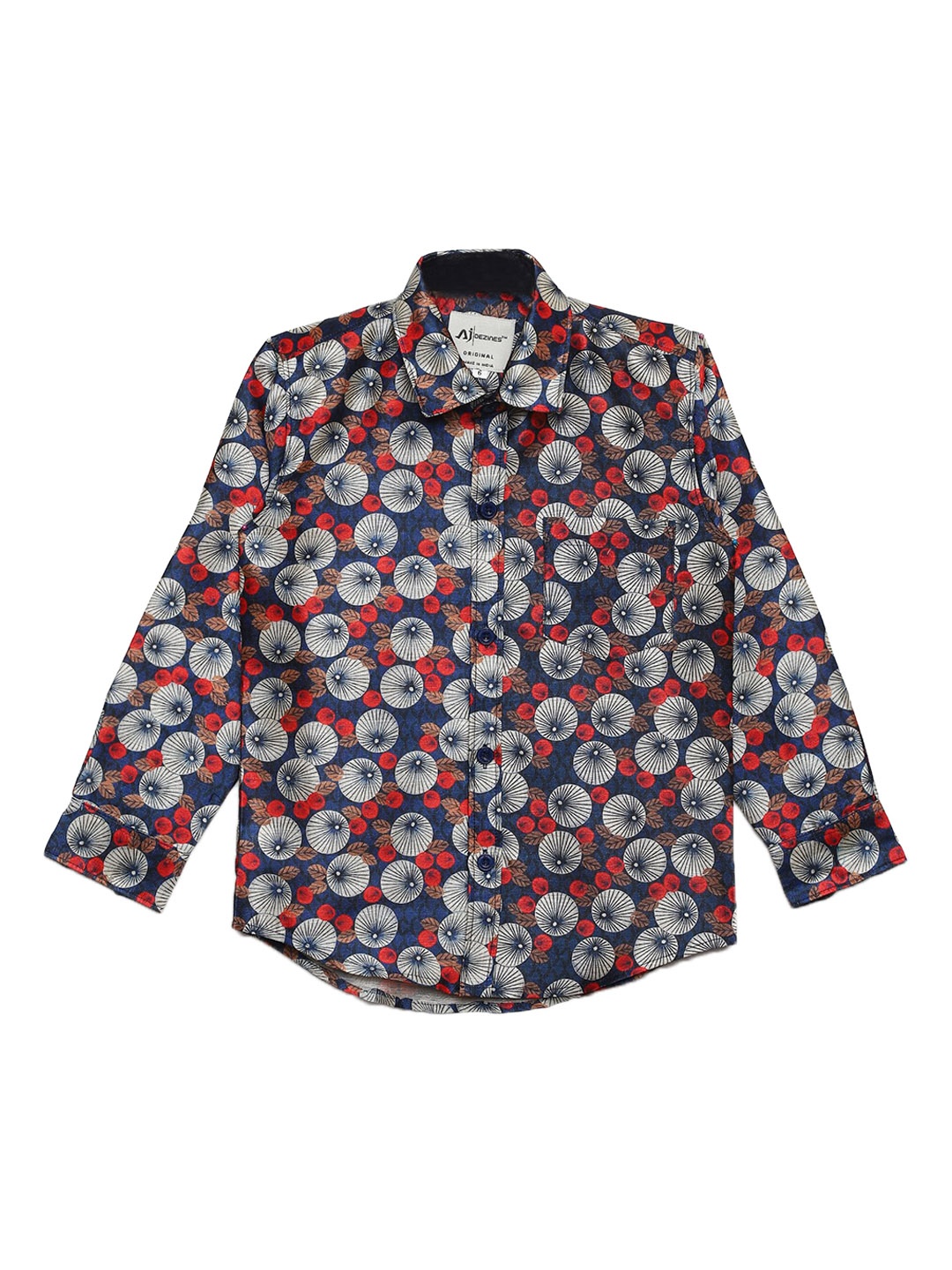

Aj DEZInES Boys Multicoloured Regular Fit Floral Printed Casual Shirt, Multi
