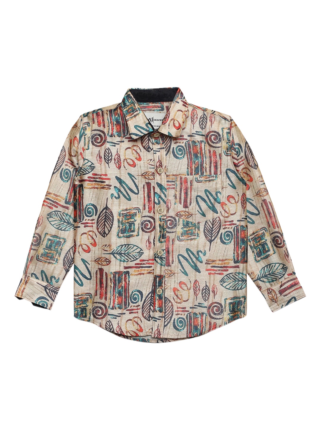 

Aj DEZInES Boys Multicoloured Regular Fit Printed Casual Shirt, Multi