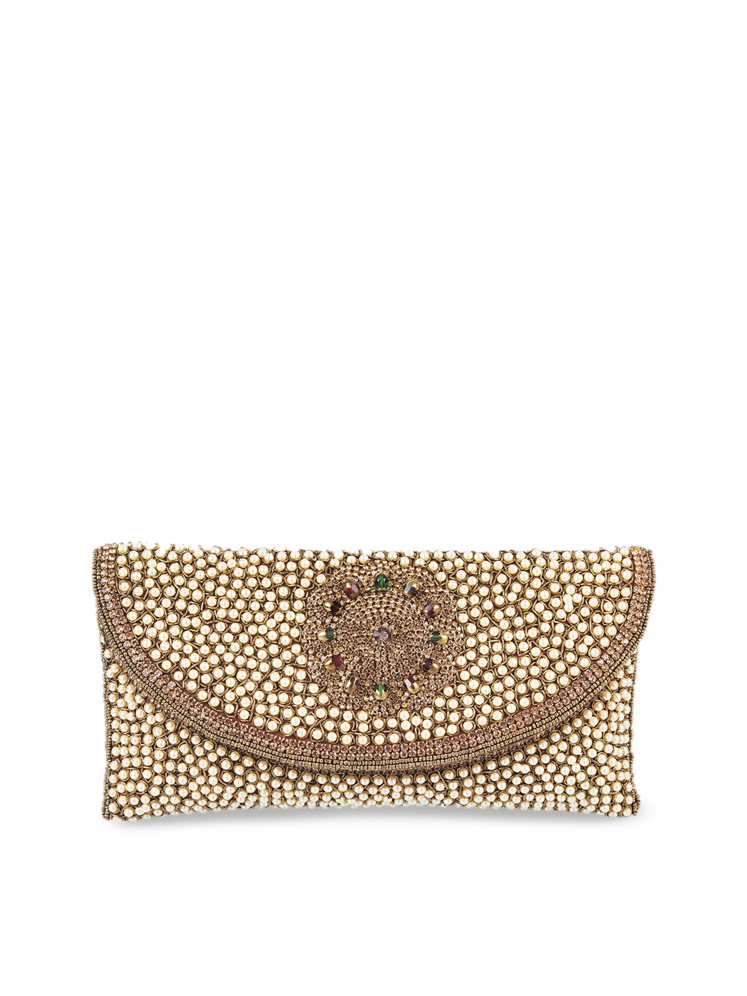 

Mochi Gold-Toned Embellished Envelope Clutch