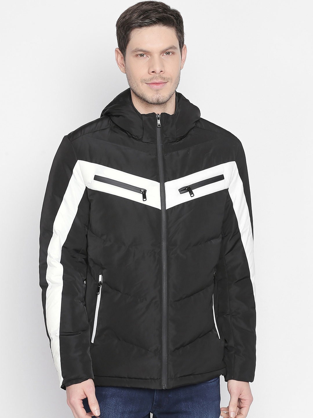 Basics Men Black Solid Sporty Jacket