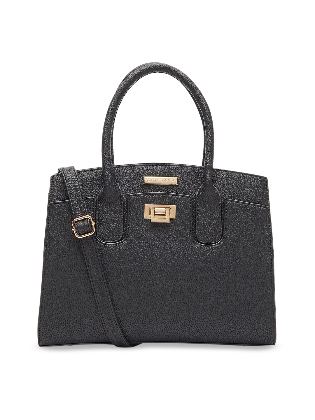 

GIORDANO Black Solid Handheld Bag