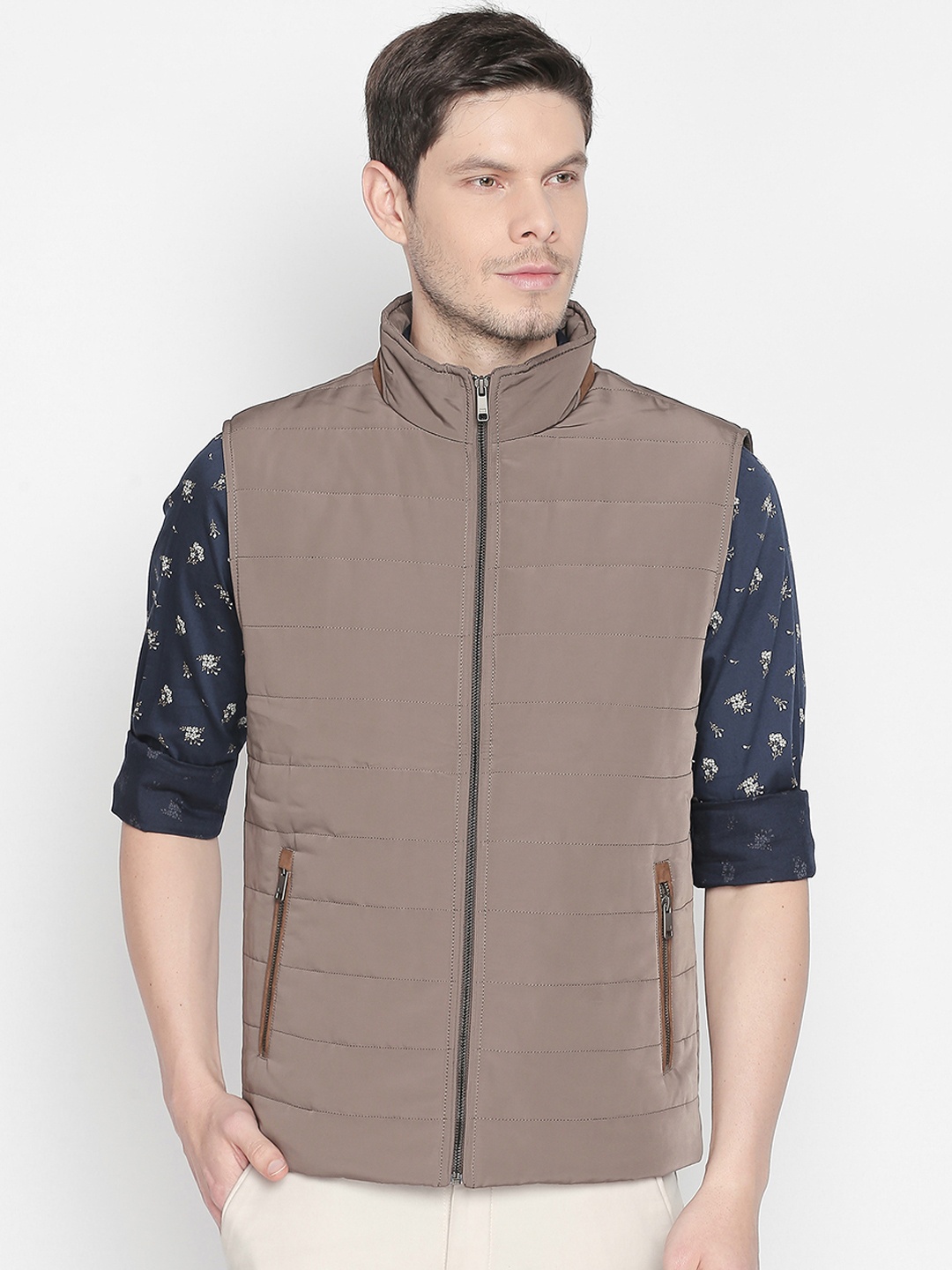 

Basics Men Brown Solid Puffer Jacket