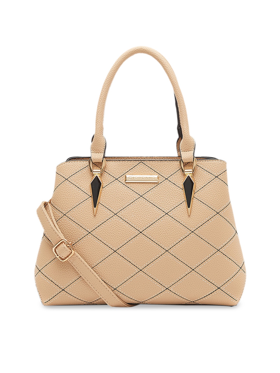 

GIORDANO Beige & Black Textured Shoulder Bag