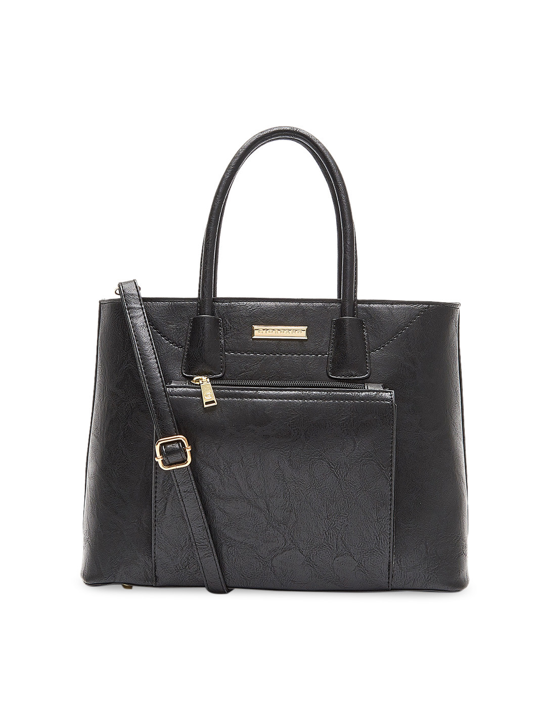 

GIORDANO Black Solid Handheld Bag