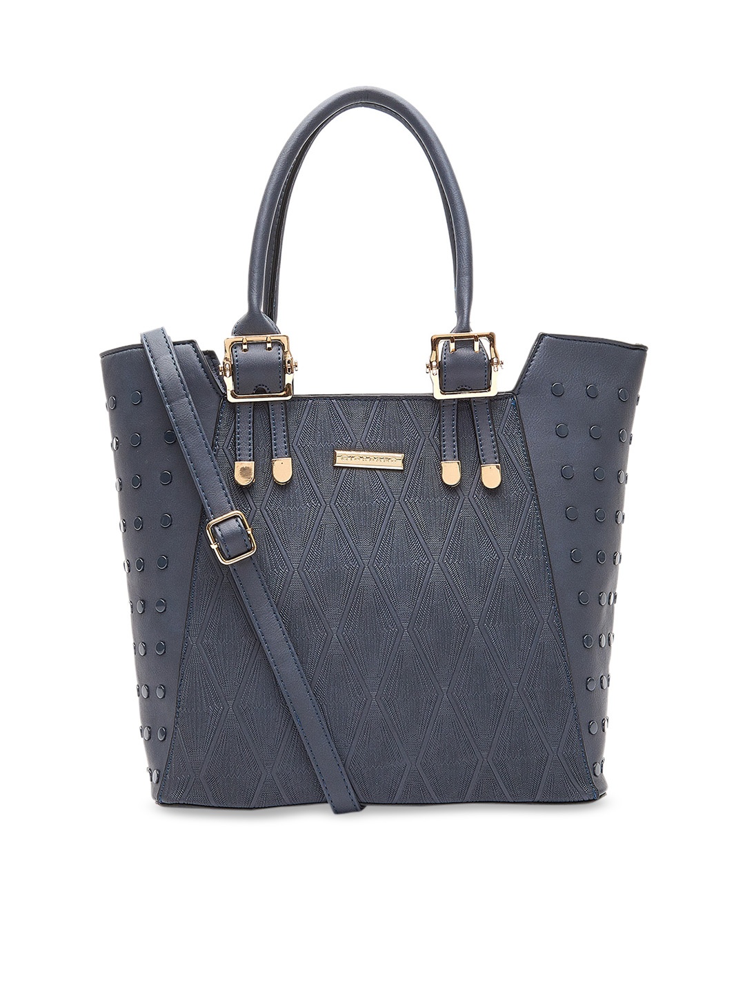 

GIORDANO Navy Blue Solid Handheld Bag