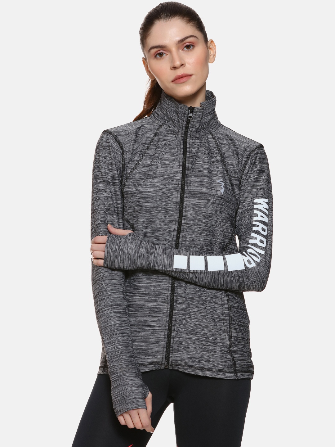 

Campus Sutra Women Grey Solid Sporty Jacket