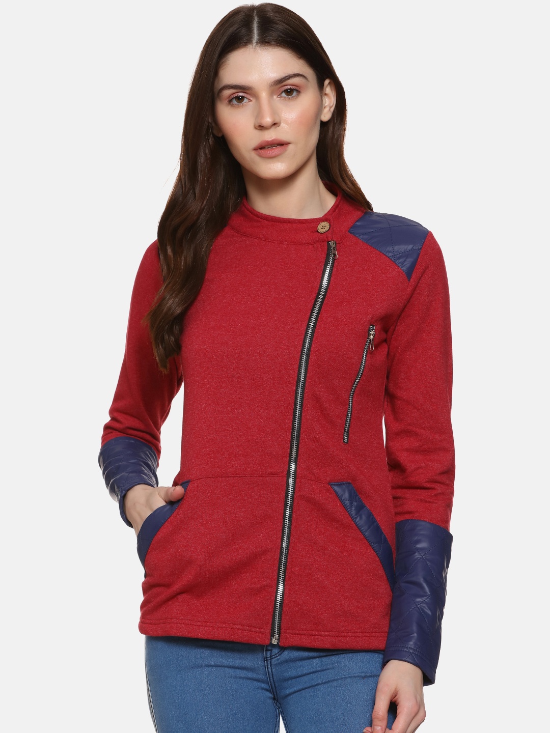 

Campus Sutra Women Maroon Solid Tailored Jacket