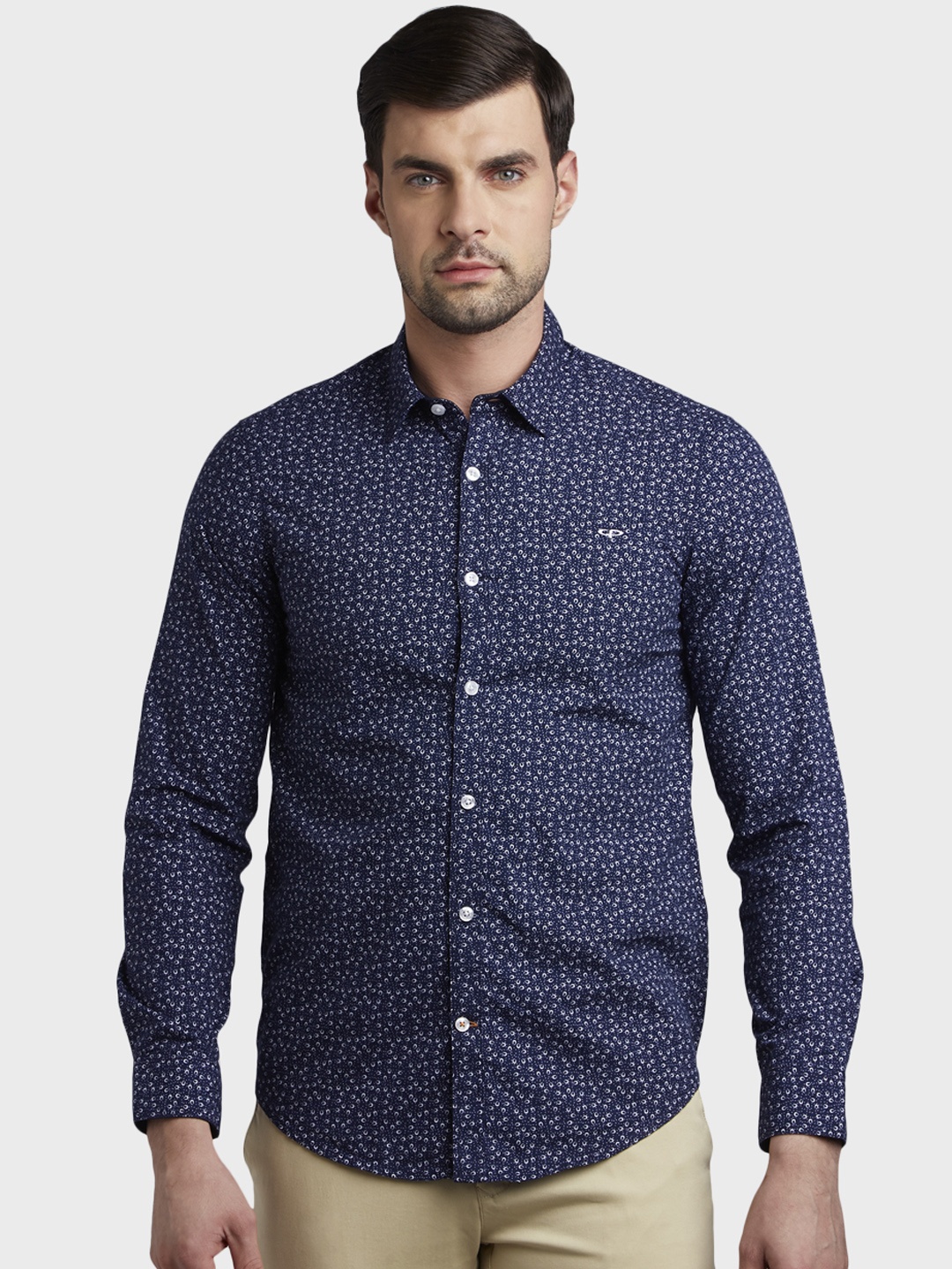 

ColorPlus Men Blue & White Slim Fit Printed Casual Shirt