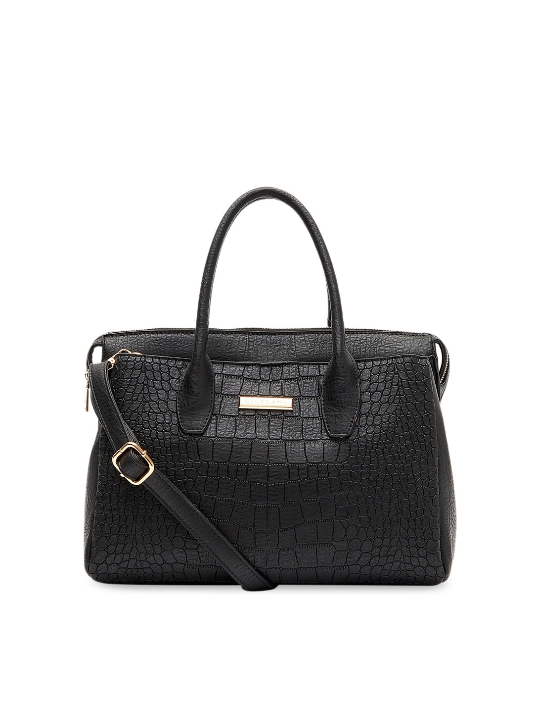 

GIORDANO Black Textured Handheld Bag