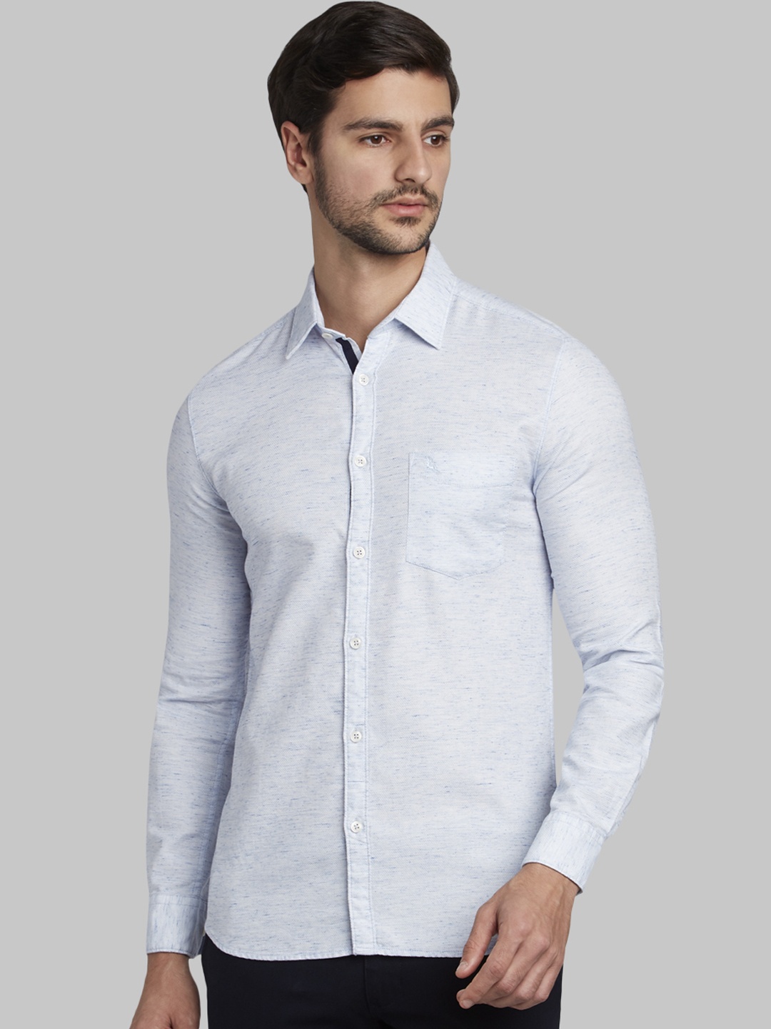 

Parx Men Blue Slim Fit Solid Casual Shirt