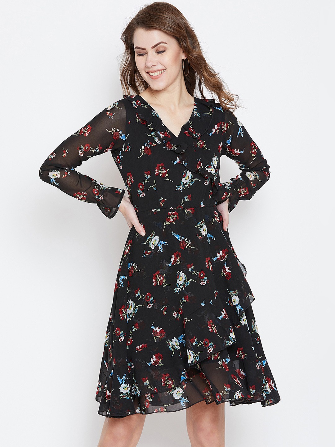 

Berrylush Women Black Fit and Flare Dress