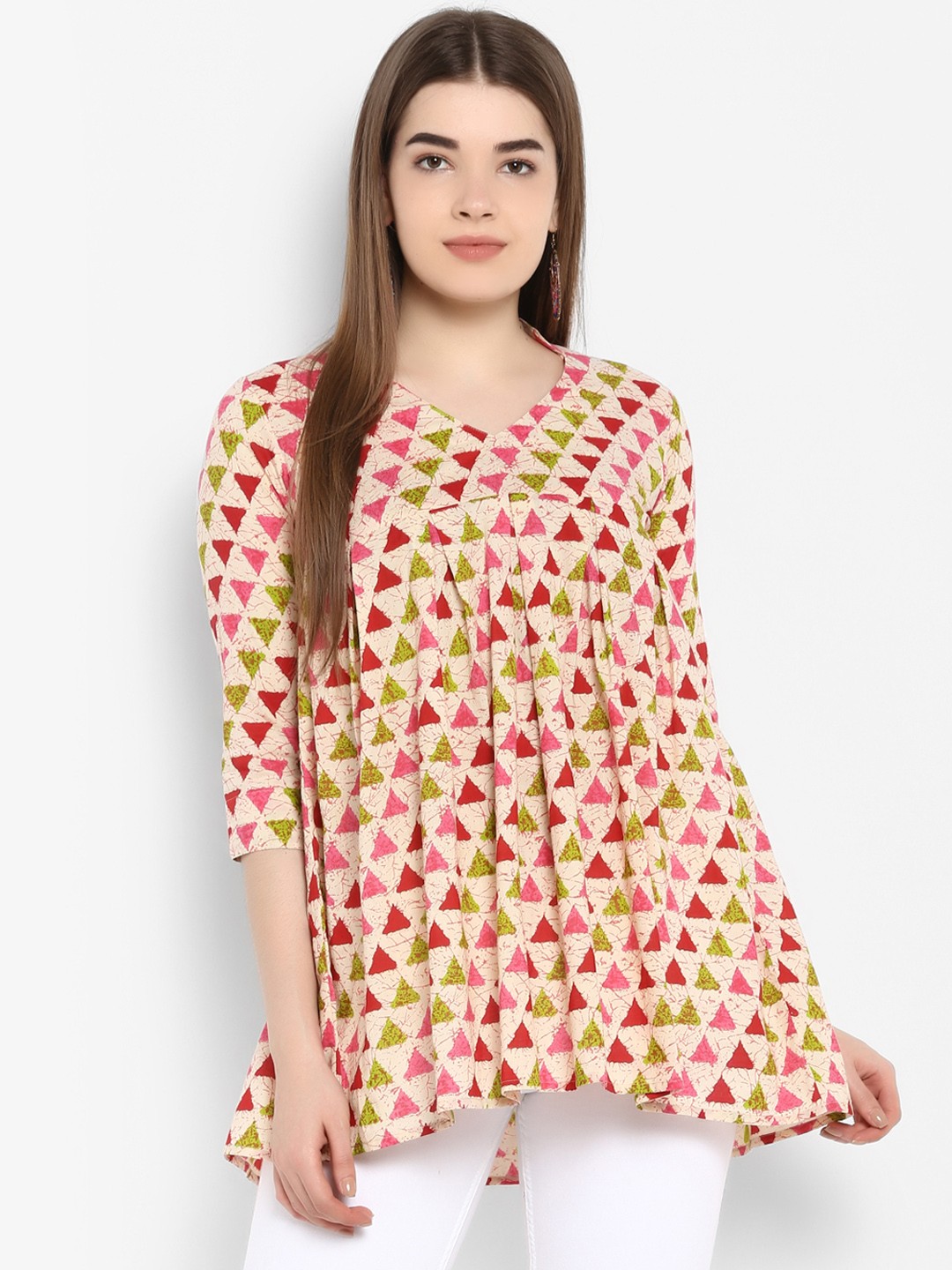 

ETHNIC STREET Women Multicoloured Printed A-Line Top, Multi