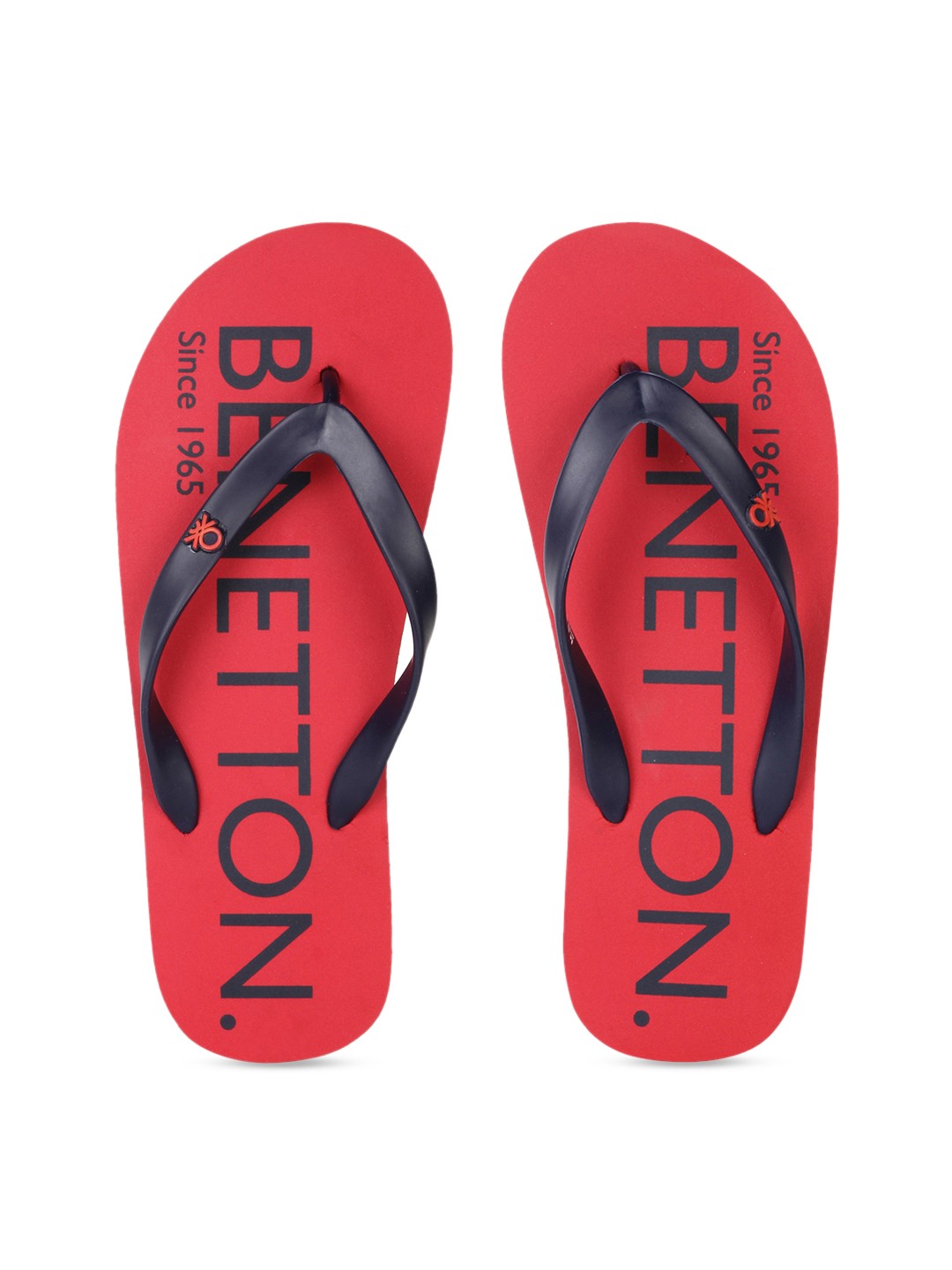 

United Colors of Benetton Men Navy Blue & Red Printed Thong Flip-Flops