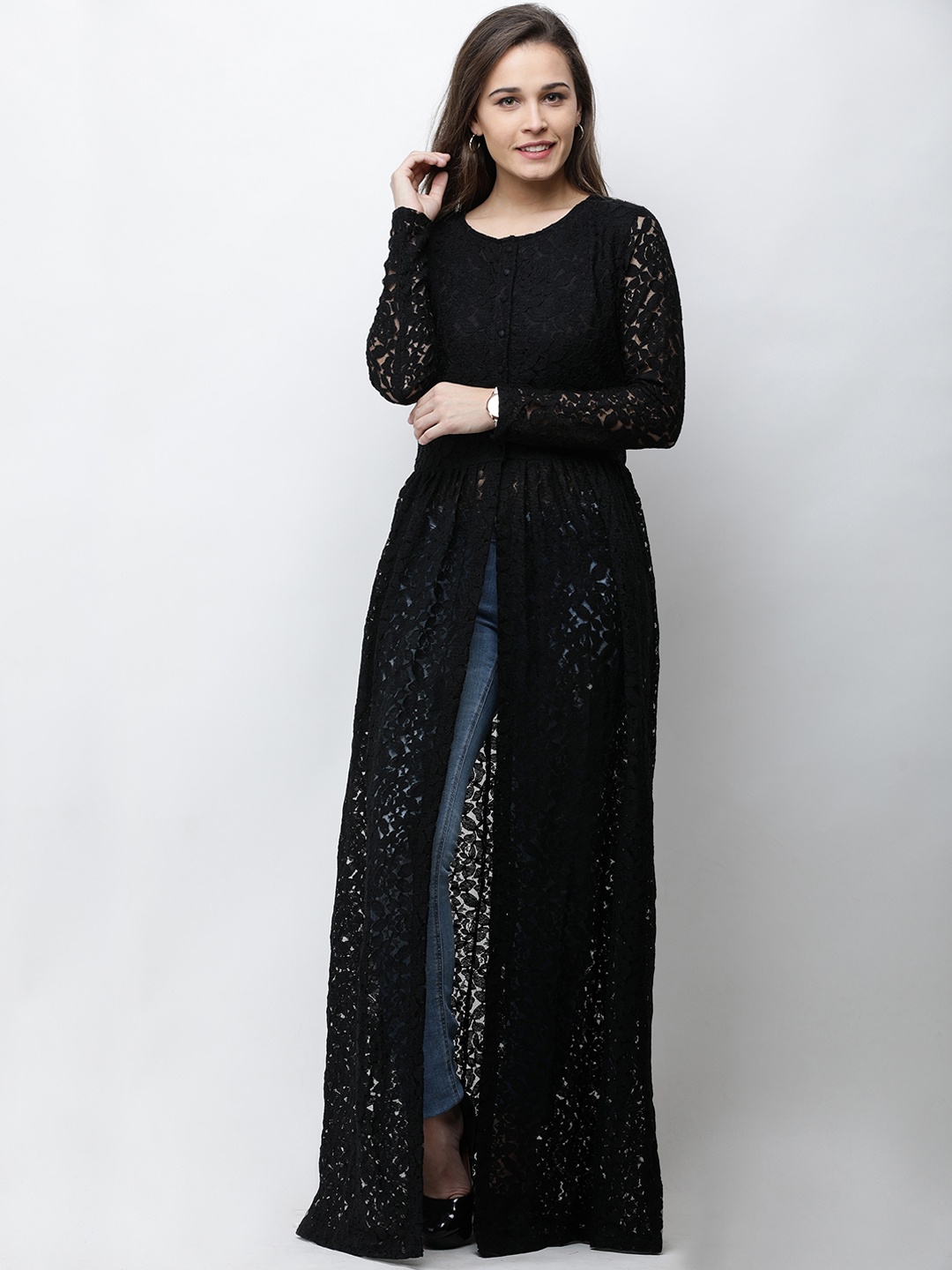 

Cation Black Lace Maxi Top