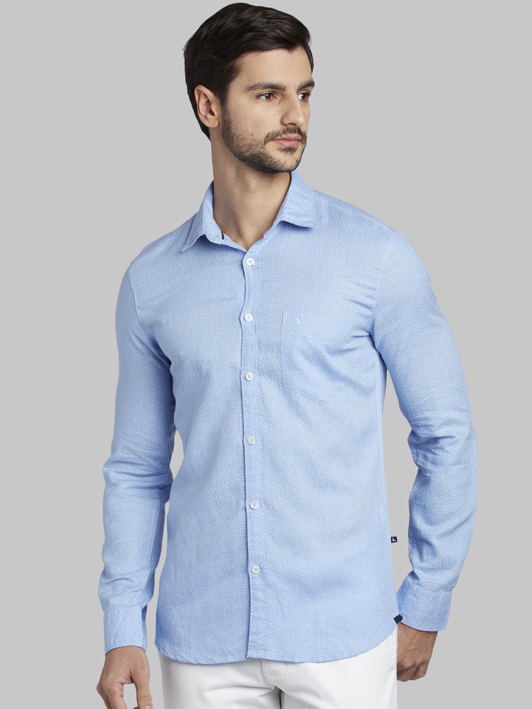 

Parx Men Blue Slim Fit Printed Casual Shirt