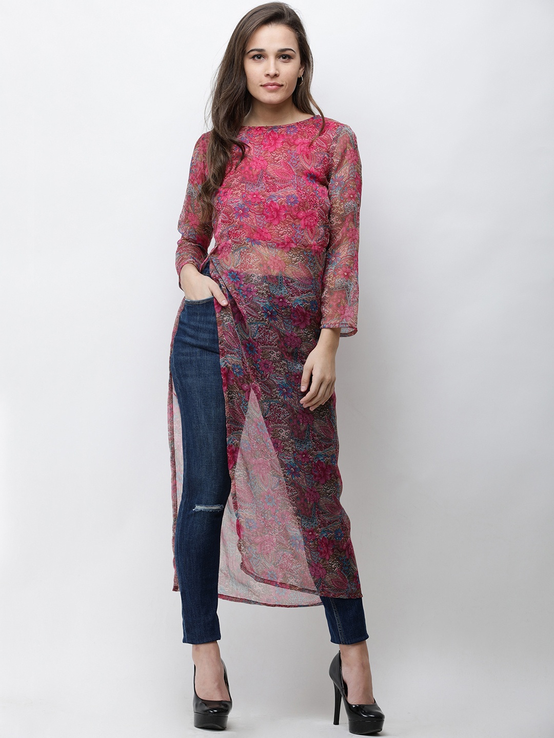 

Cation Floral Printed Tunic, Pink