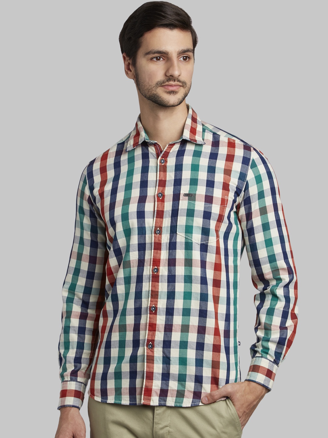 

Parx Men Multicoloured Slim Fit Checked Casual Shirt, Multi