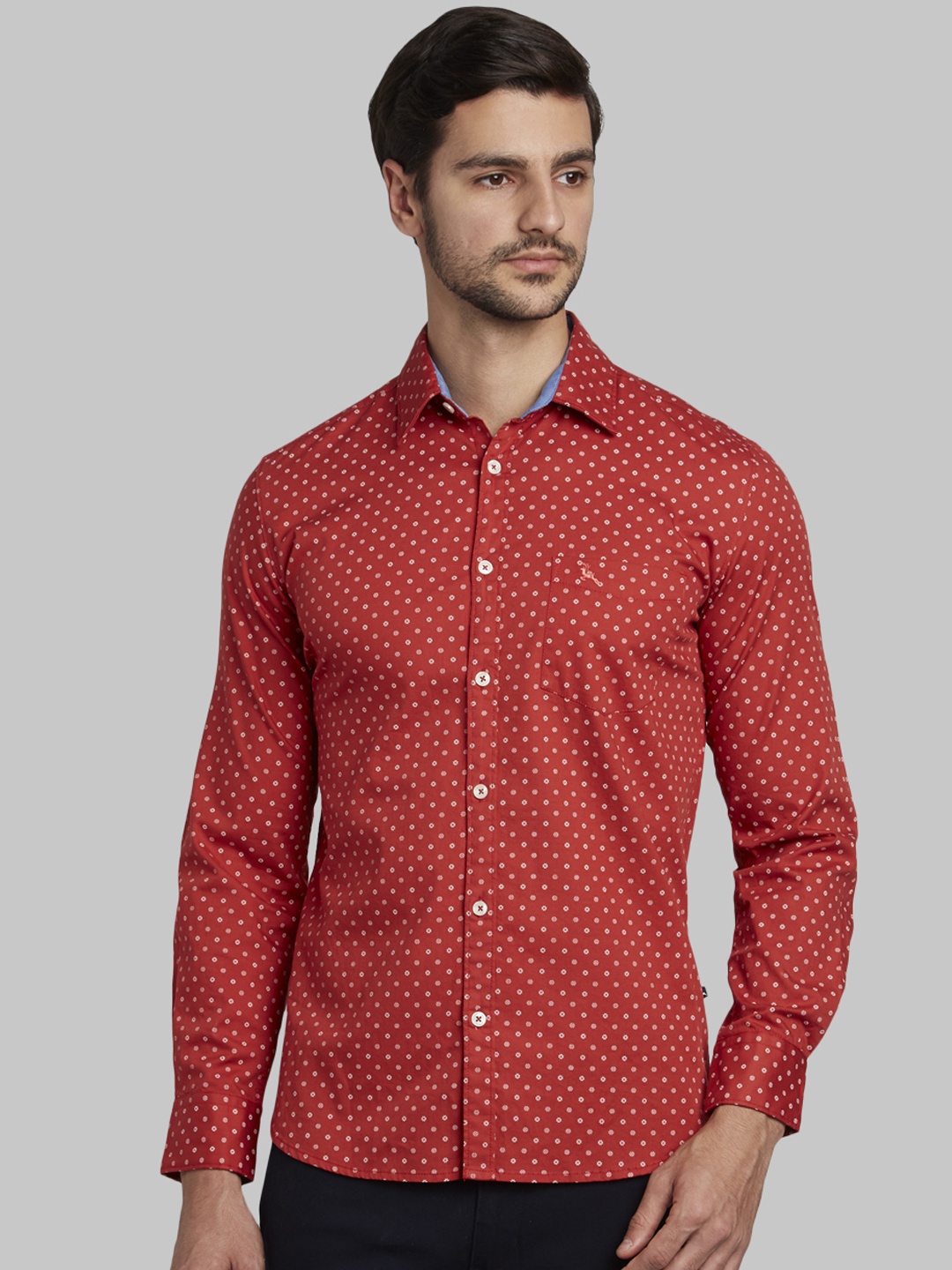 

Parx Men Red & White Slim Fit Printed Casual Shirt
