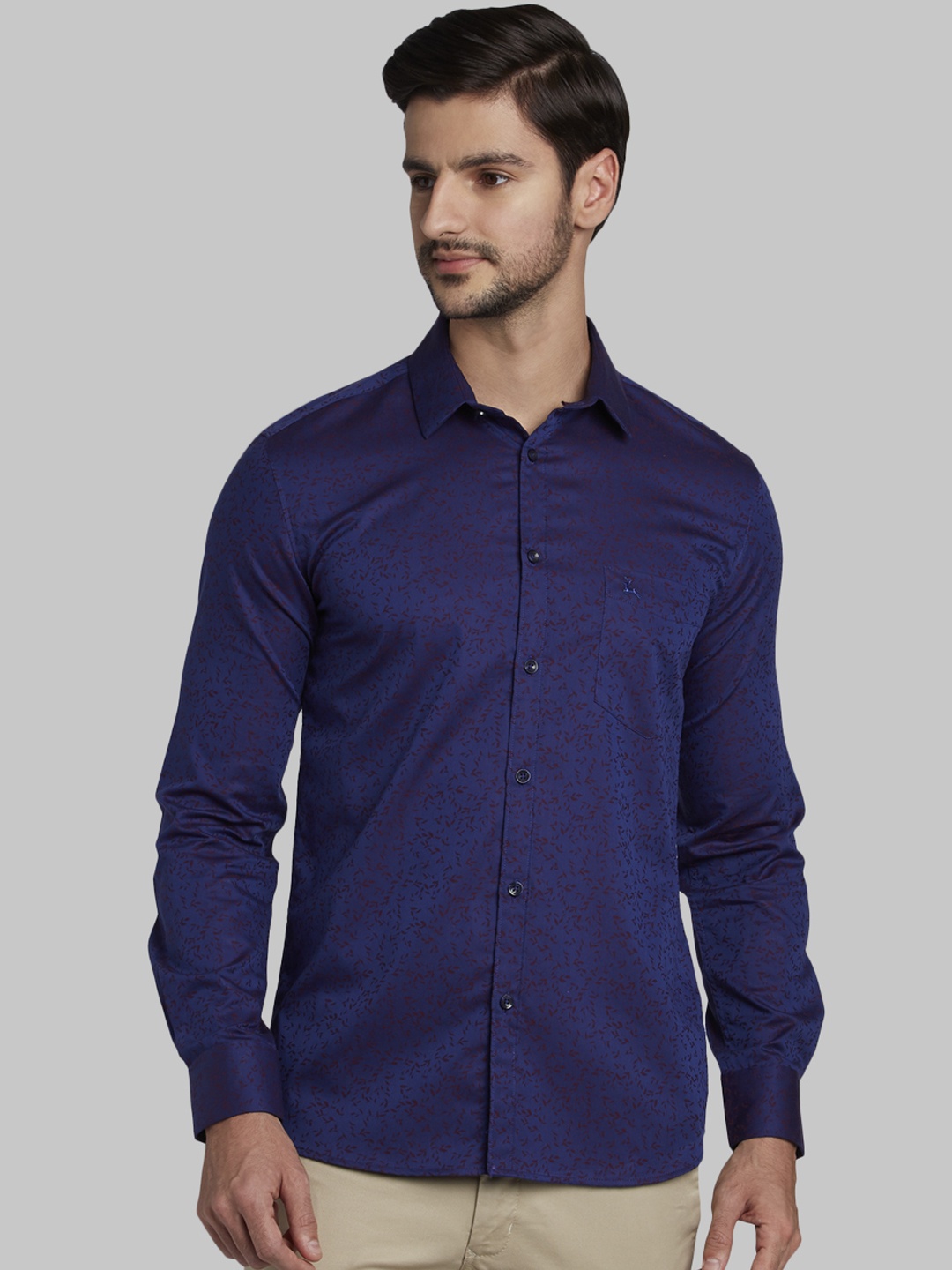 

Parx Men Navy Blue Regular Fit Printed Casual Shirt