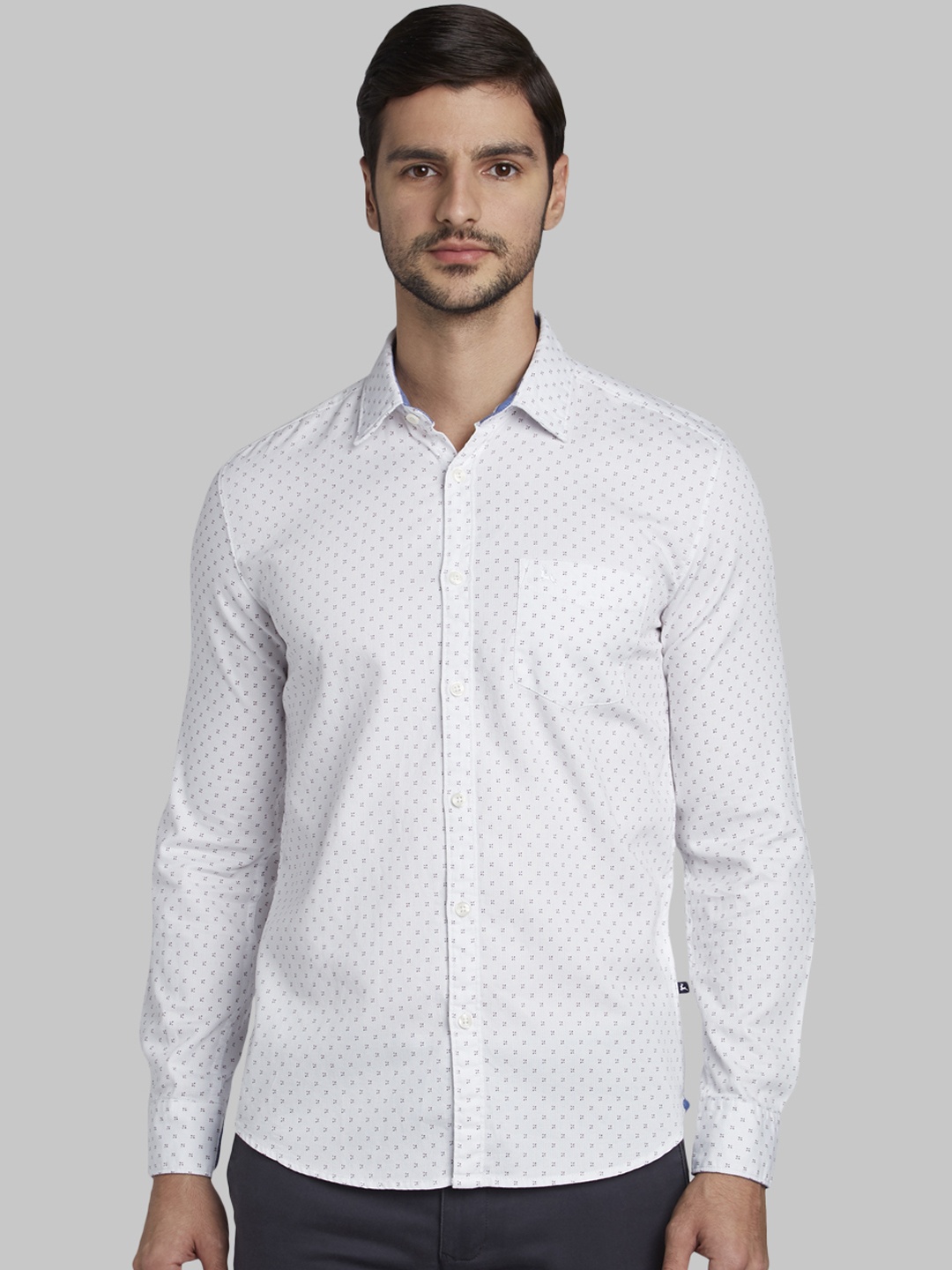 

Parx Men White Slim Fit Printed Casual Shirt