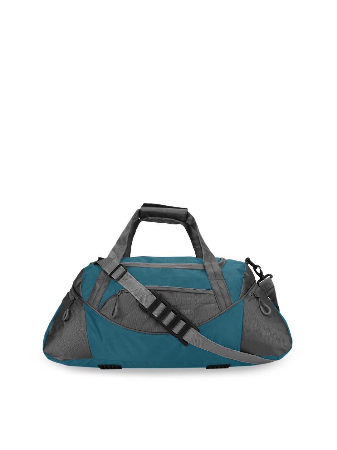 

NOVEX Unisex Turquoise Blue & Grey Colourblocked Duffel Bag