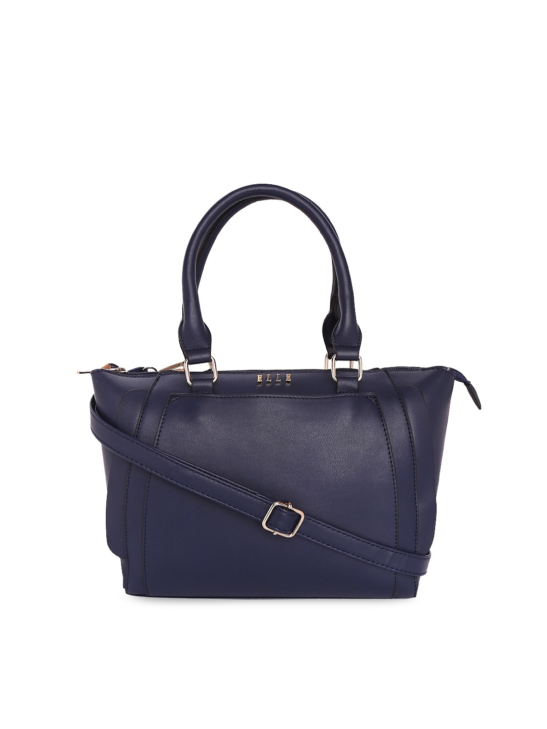 

ELLE Navy Blue Solid Handheld Bag