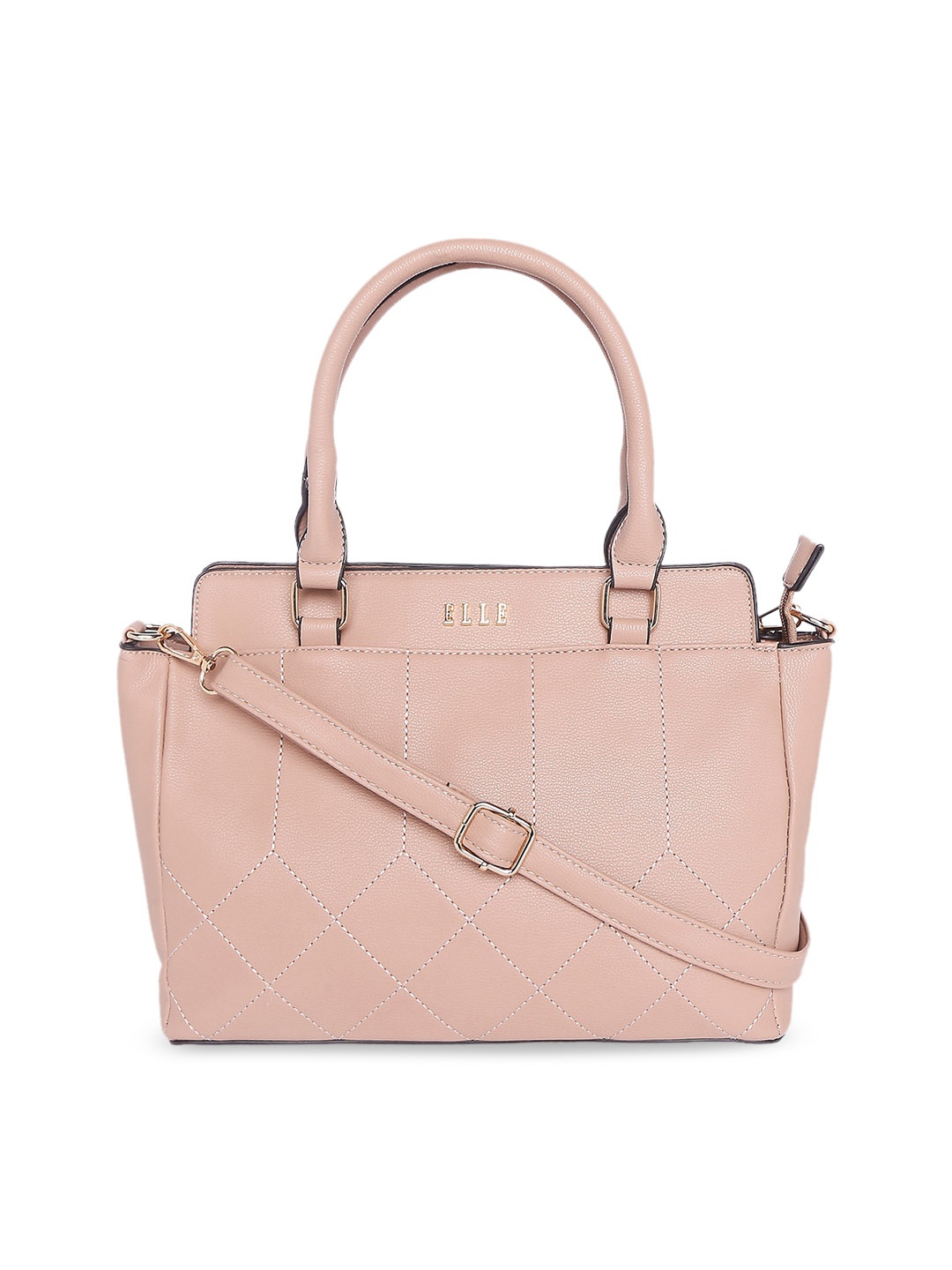 

ELLE Brown Solid Handheld Bag
