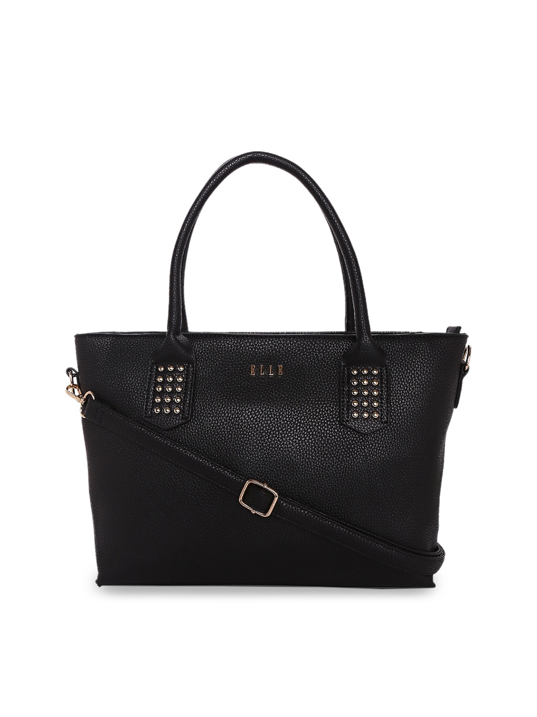 ELLE Black Solid Handheld Bag